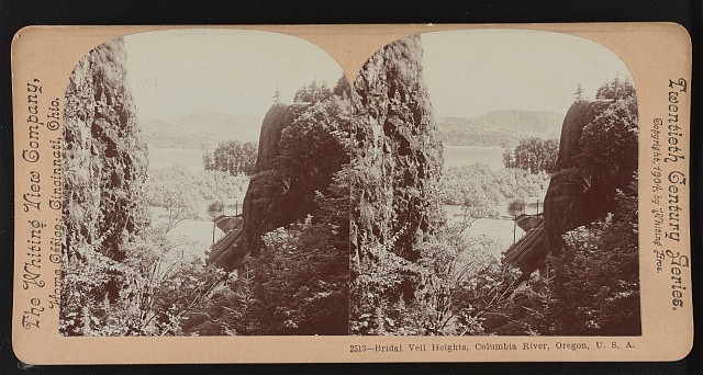 Photo:Bridal Veil Heights Columbia River Oregon 1905 Stereoview