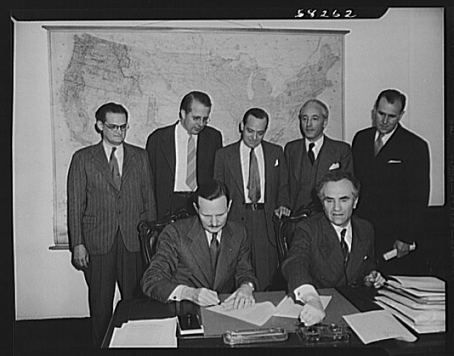 Photo:Washington DC 1930s Men at Desk With Wall Map Office Scene