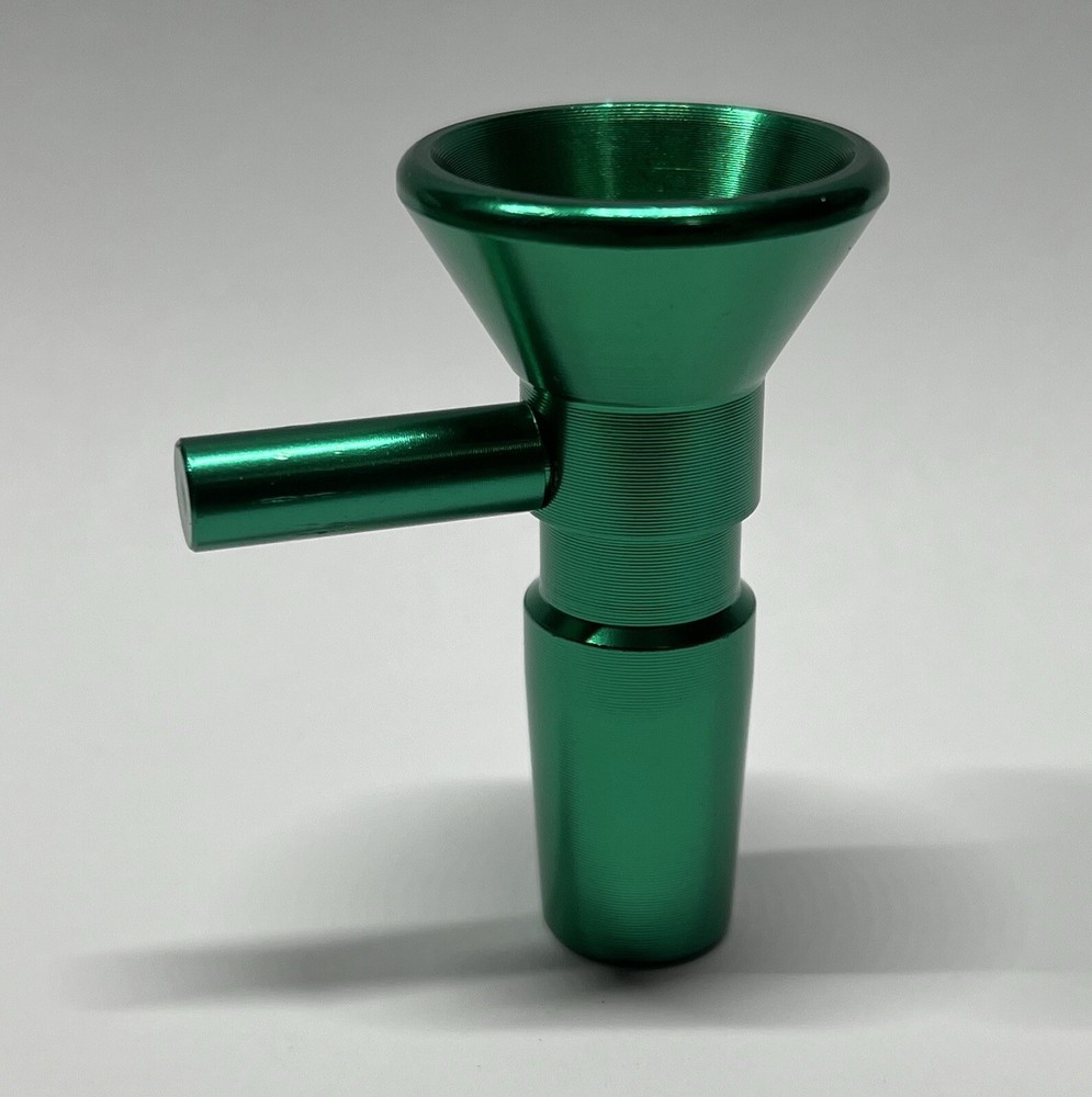 14mm Male Shatterproof Bowl For Tobacco Water Pipe Green Metal Hookah Piece