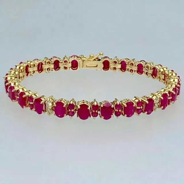 14k White Gold Plated 5Ct Round Cut Lab-Created Sapphire Women's Tennis Bracelet