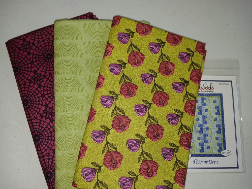 Lot 3 yd quilt kit w/pattern Fabric Cafe focus light dark QSQ free ship HTF