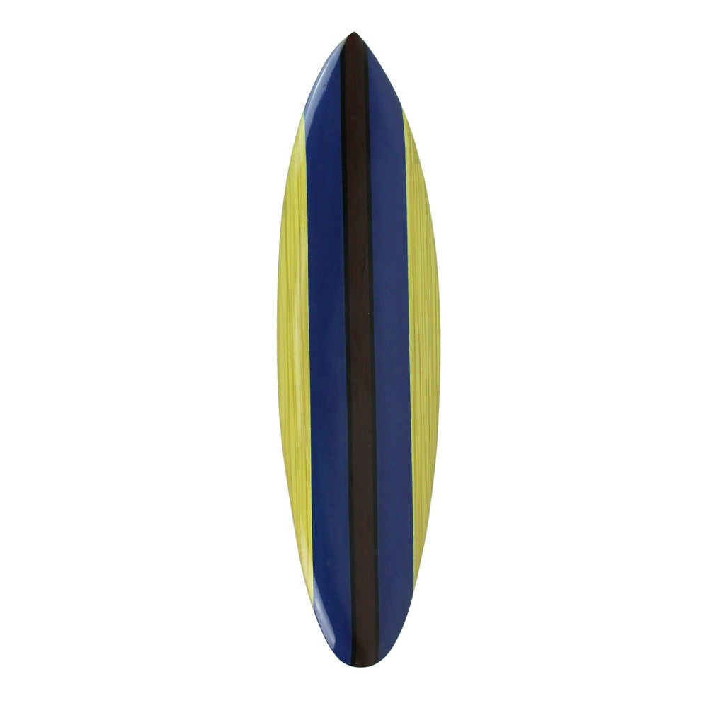 Zeckos 32 Inch Wooden Surfboard Decorative Wall Hanging Beach Decor