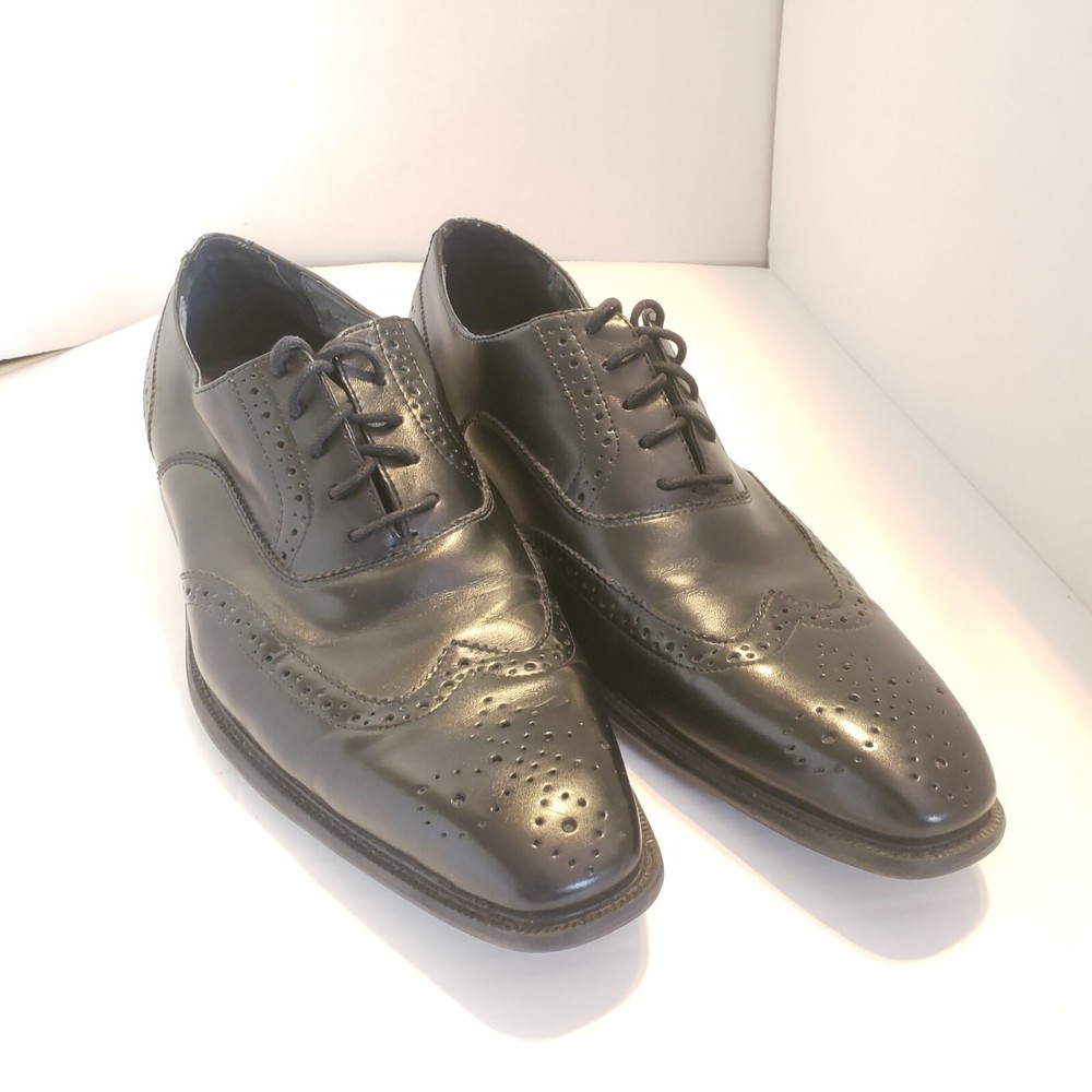 Steve Madden Gionni Wingtip Oxford Dress Shoes Mens Size 10 Black Leather