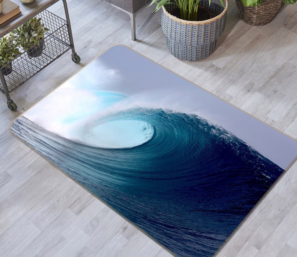 3D Blue Ocean Waves ZHUC031 Game Non Slip Carpet Mat Photo Carpet Amy