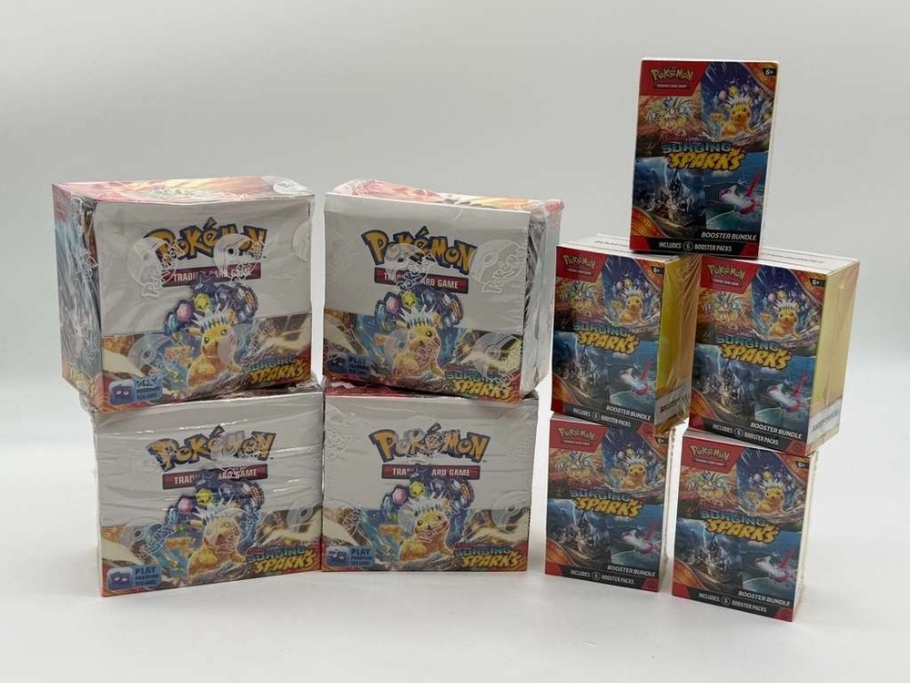 Pokemon Surging Sparks Sealed Lot (4) Booster Boxes (5) Booster BundlesPROBSTEIN is actively accepting consignments !!