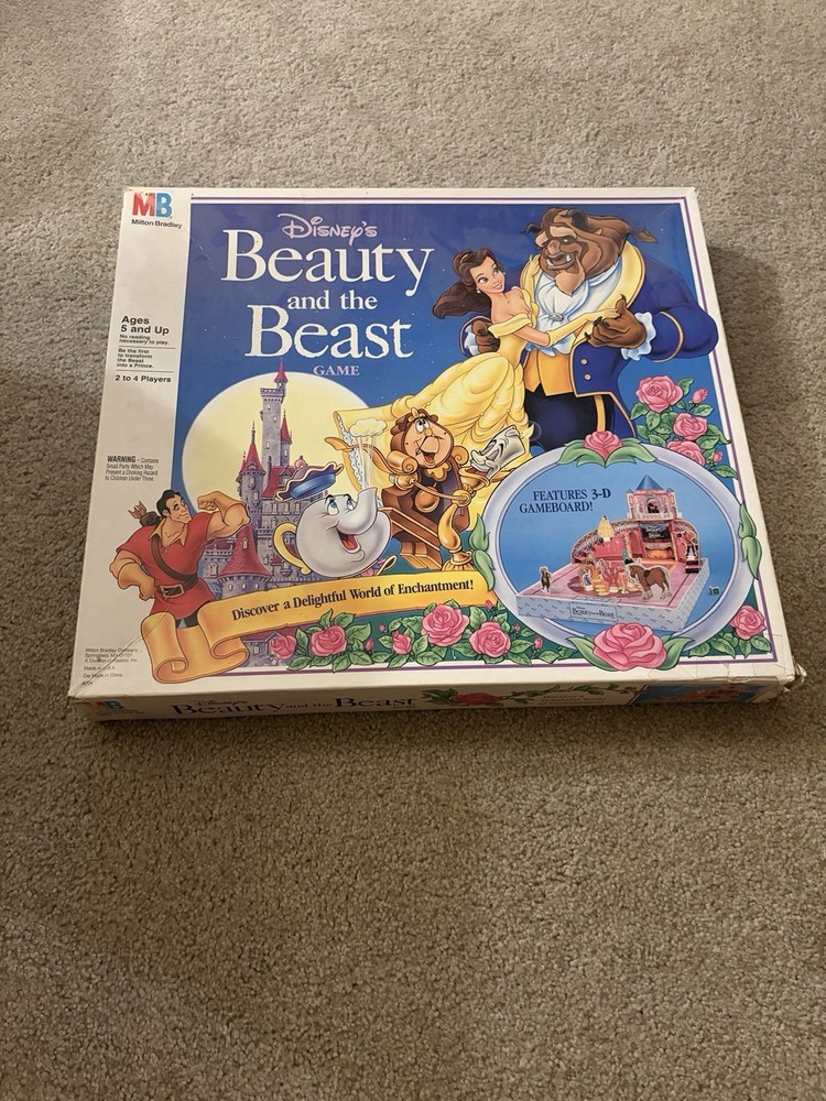 Disney’s Beauty And The Beast 3D Board Game Milton Bradley Vintage 1992