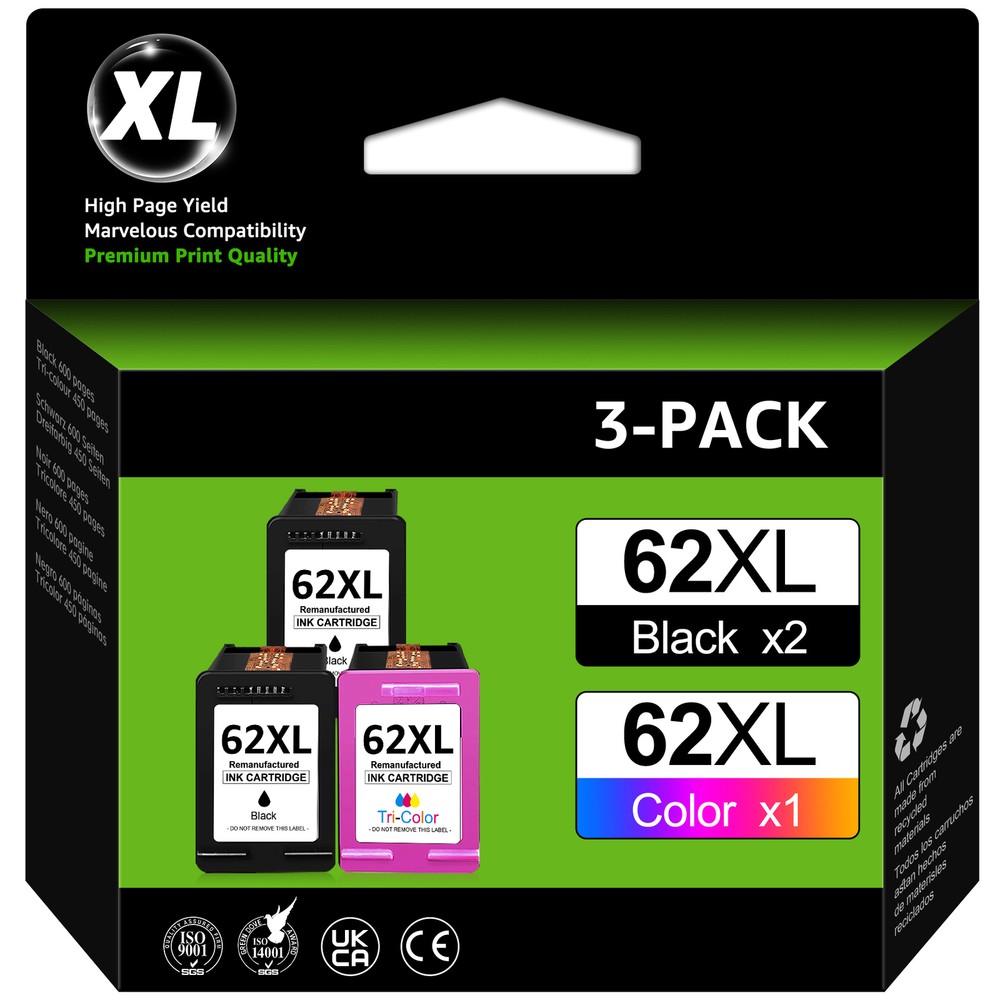 62 XL ink cartridges for HP 62 62XL Envy 5660 7640 5644 OfficeJet 7645 5740 LOT