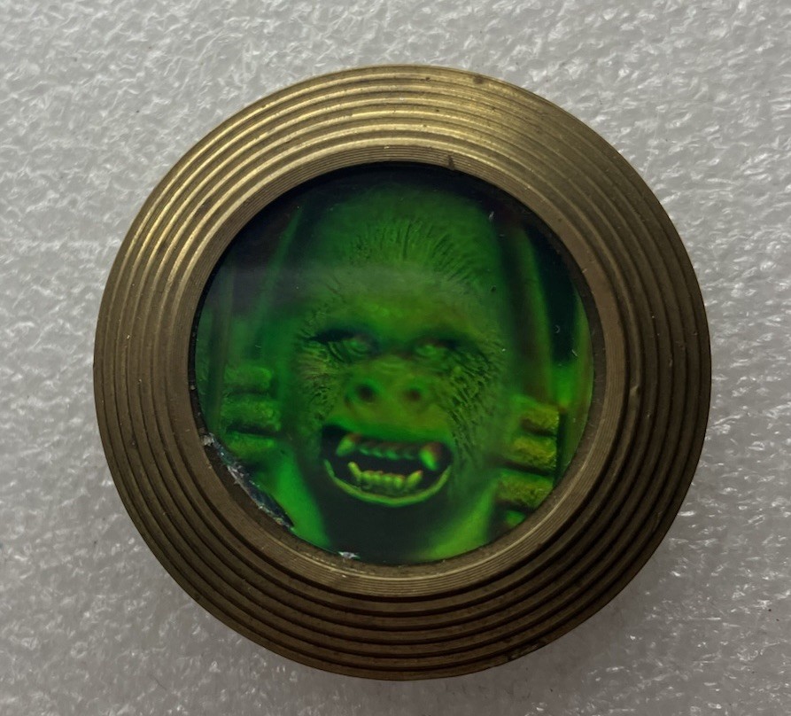 VTG King Kong 90's Brass Holographic Pog Slammer Metal Heavy