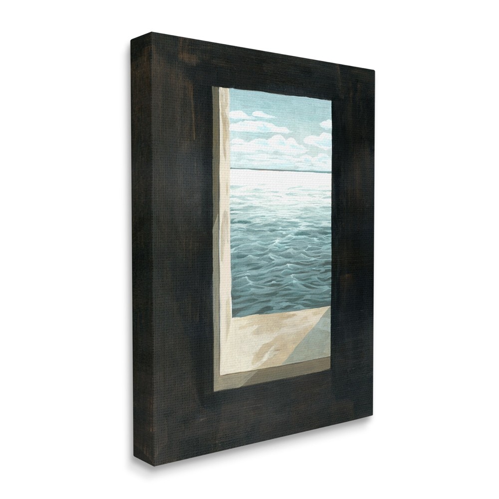 Stupell Lighthouse Window Stormy Sky Nautical Ocean Waves