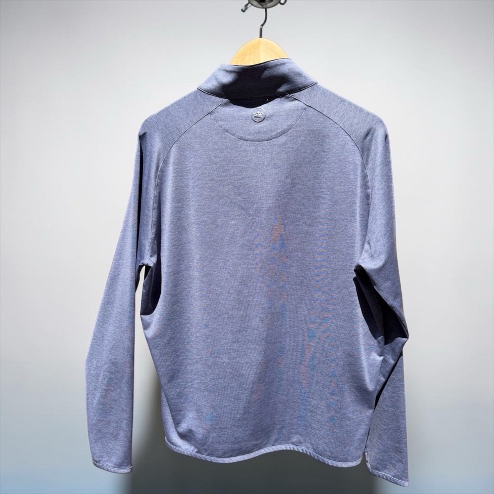Peter Millar Crown Crafted Golf Performance Pullover 1/4 Zip Heather Blue Medium