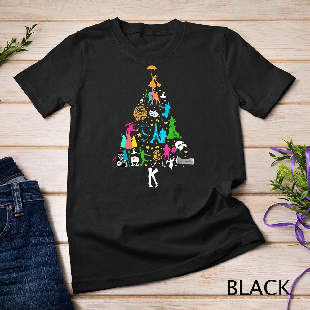 Broadway Musical Theatre Christmas Tree Funny Xmas T-Shirt Unisex T-shirt
