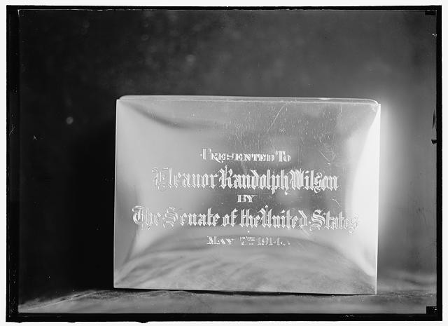 Washington DC Senate Gift to Eleanor Wilson 1914 Present to Wife of President