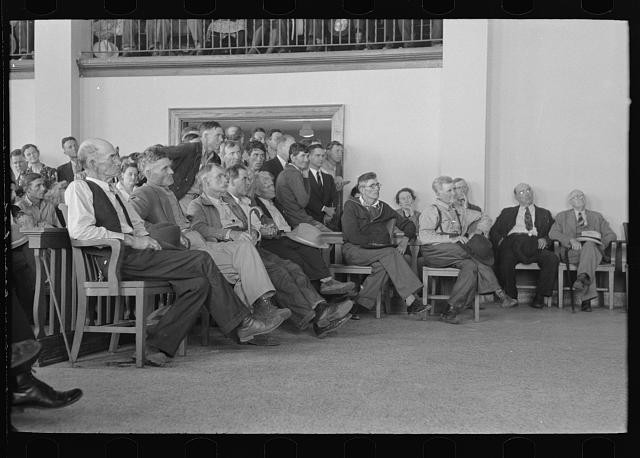 Photo:San Augustine Texas 1939 WPA Roadwork Fund Meeting Residents