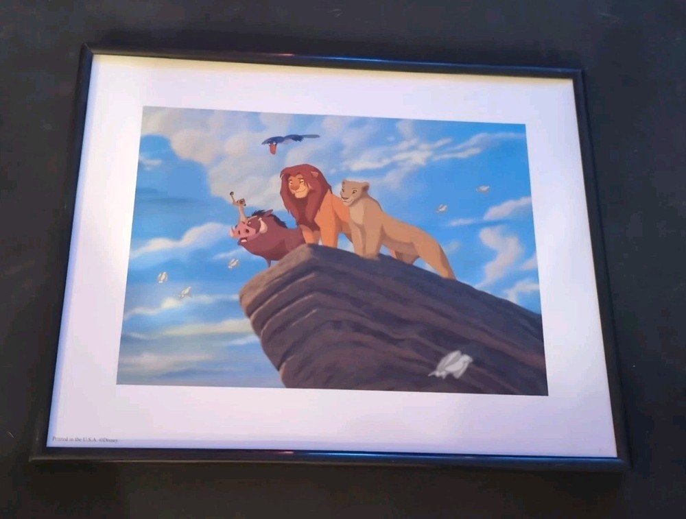 Framed Disney LION KING Simba Nala Timon Pumbaa Zazu PRIDE ROCK  14