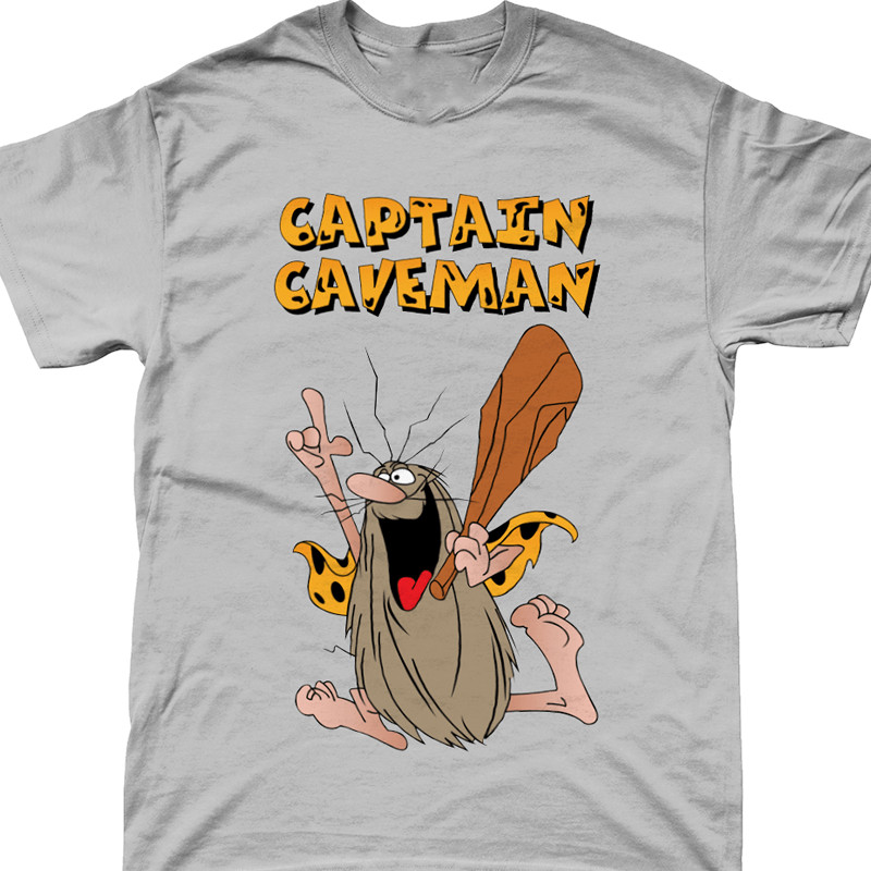 HOT Captain Caveman cartoon GRAY T-shirt short sleeve All sizes23ELS41