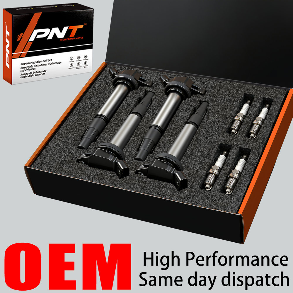 4X OEM Brand Ignition coil & Iridium Spark plugs For Toyota Corolla Prius UF596
