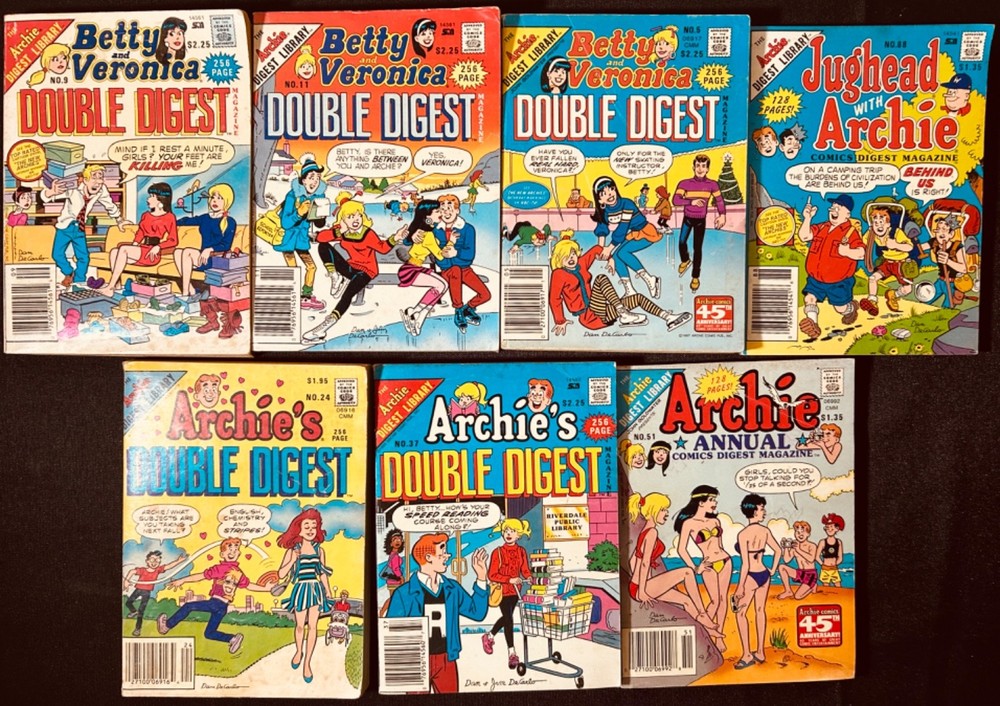 Vintage Archie, Betty & Veronica, Jughead, Archie Annual,  Digests  (7) 1980's