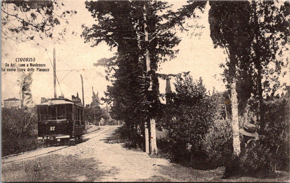 Dr Jim Stamps Postcard Livorno Montenero Railway Line Italy Posted 1909