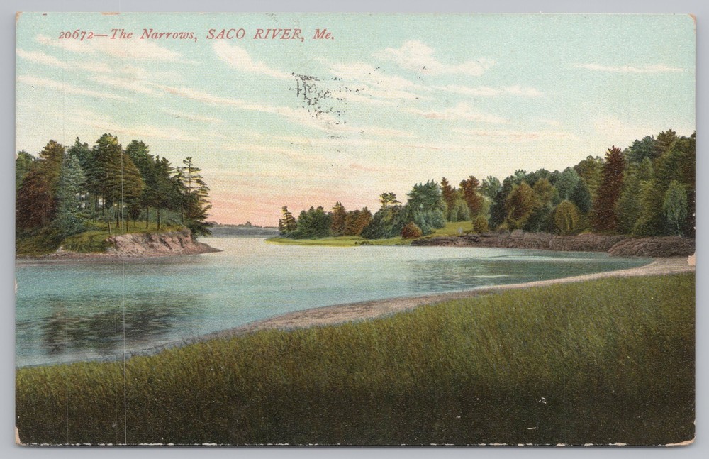 State View~The Narrows @ Saco River Maine~Vintage Postcard