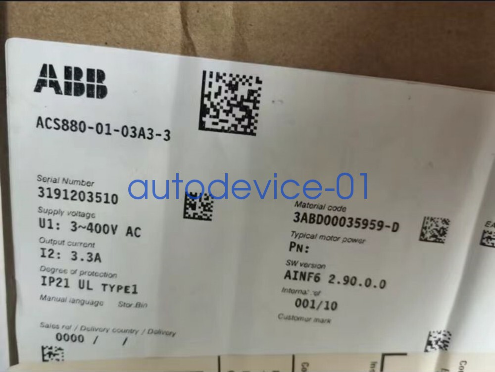 1pc ABB ACS880-01-03A3-3 frequency converter 3PH 1.1KW DHL/FedEx