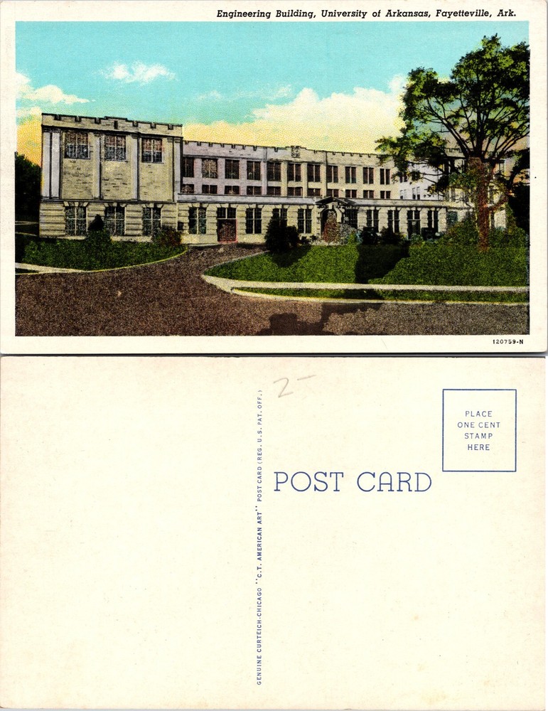 Engineering Building University of Arkansas Fayetteville AR Postcard