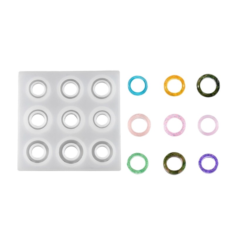 Resin Ring Silicone Molds in Assorted Sizes for DIY Jewelry Crafting