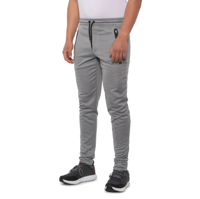 RBX Performance Jogger Pants Mens Large Grey French Terry Tapered Joggers New