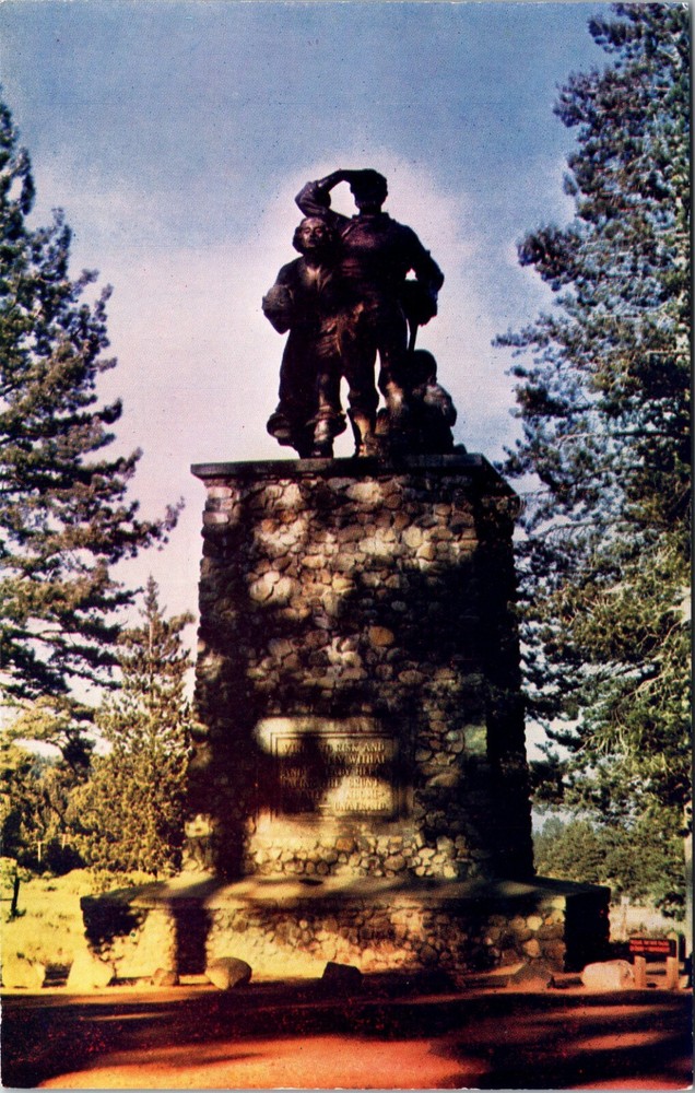 Donner Monument at Donner Lake California Vintage Postcard