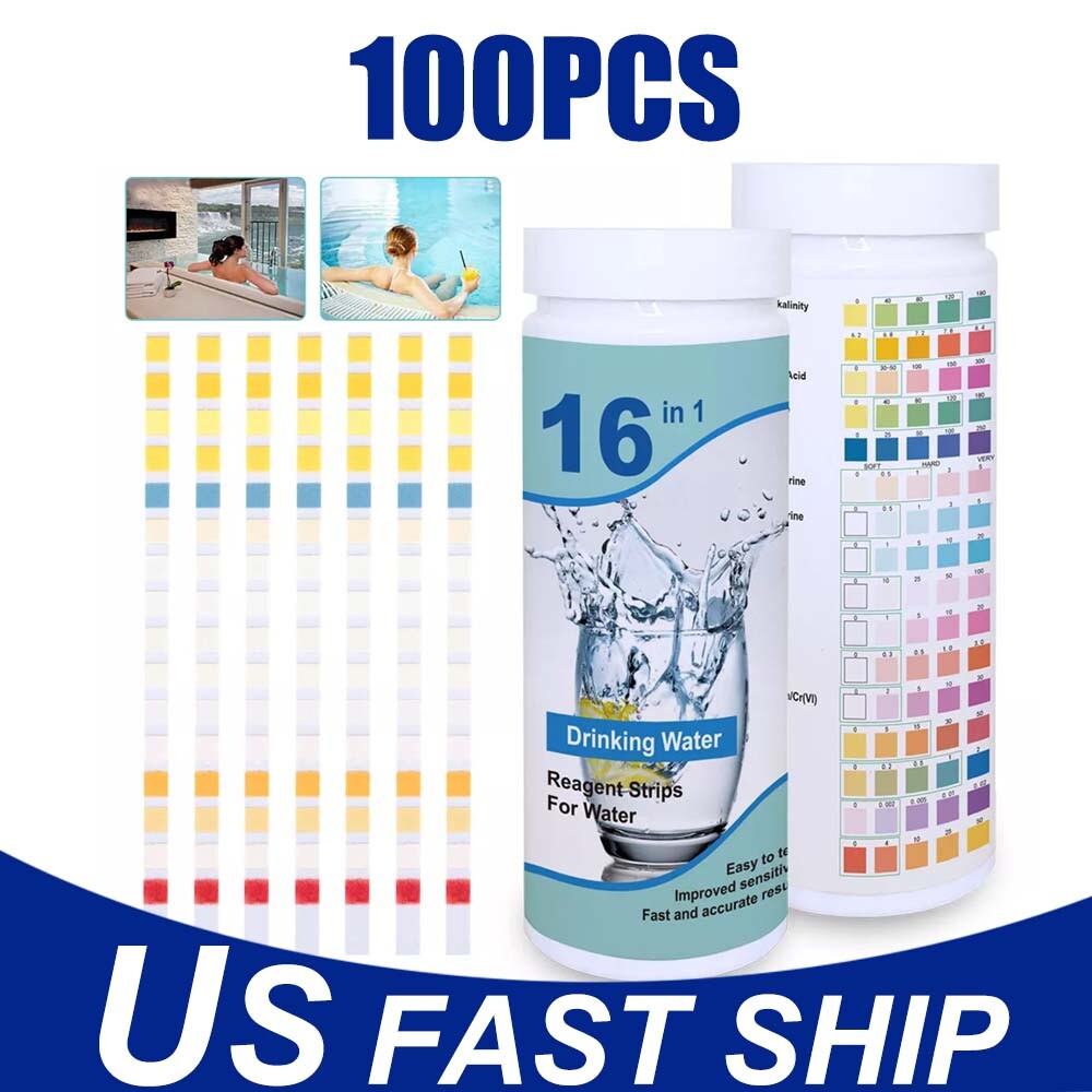 Water Quality Test Kits 16 In 1 Drink Water Test Strips Water Testing Kit 100pcs