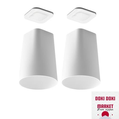Yamazaki Film-Sheet Under Cabinet Magnetic Tumbler  Tower  White  Set of 2  1751