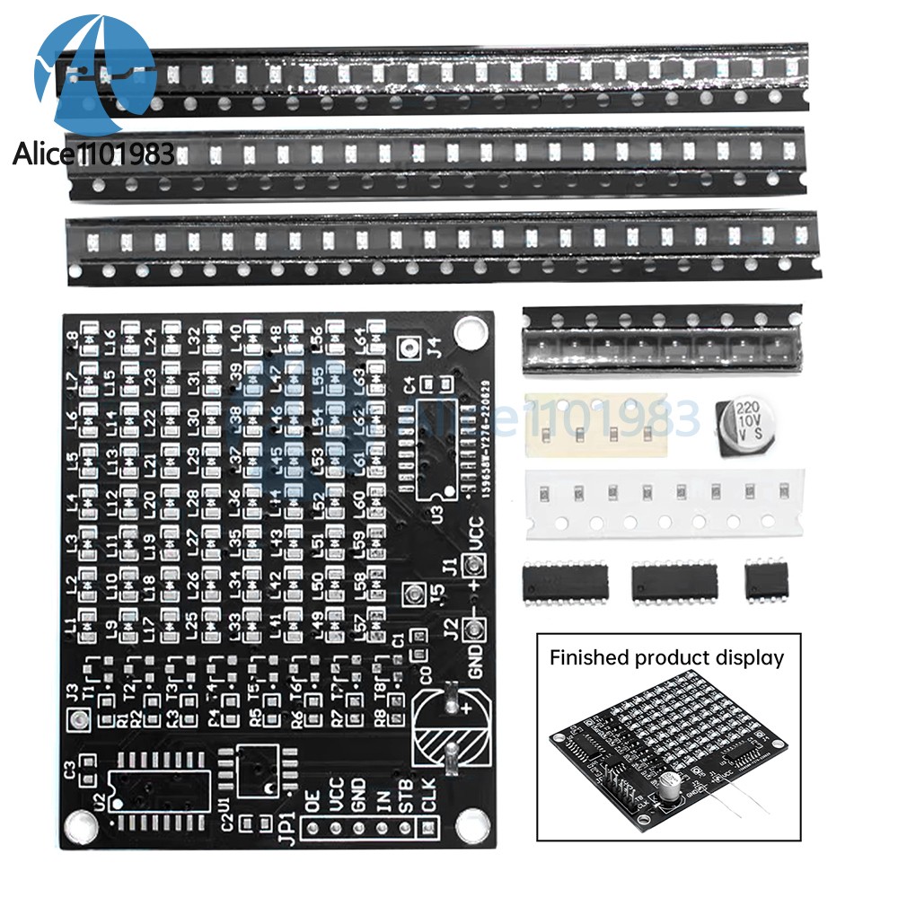 64/256  LED SMD Dot Matrix Advertising Screen Welding Soldering Practice DIY Kit
