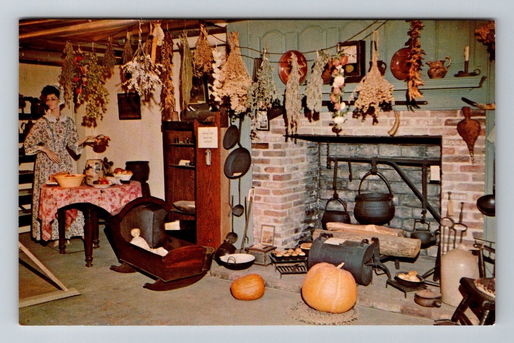 Cape May Court House, NJ-New Jersey, Museum Colonial Fireplace Vintage Postcard