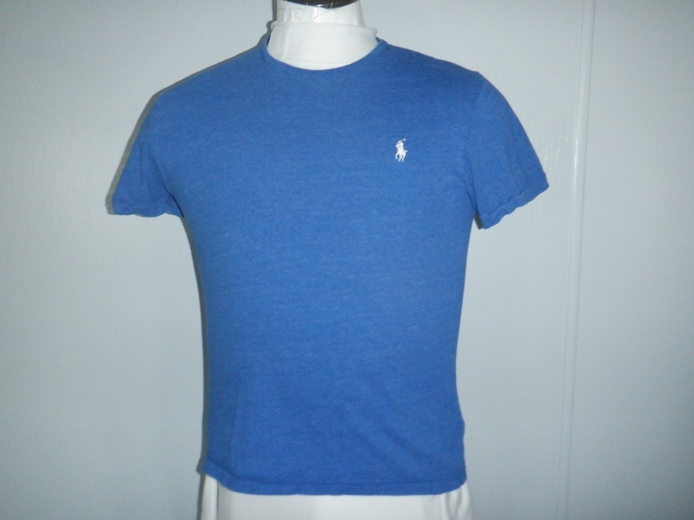 Men's POLO RALPH LAUREN Sz S Blue Short Sleeved Crew neck T-Shirt POLO PONY!