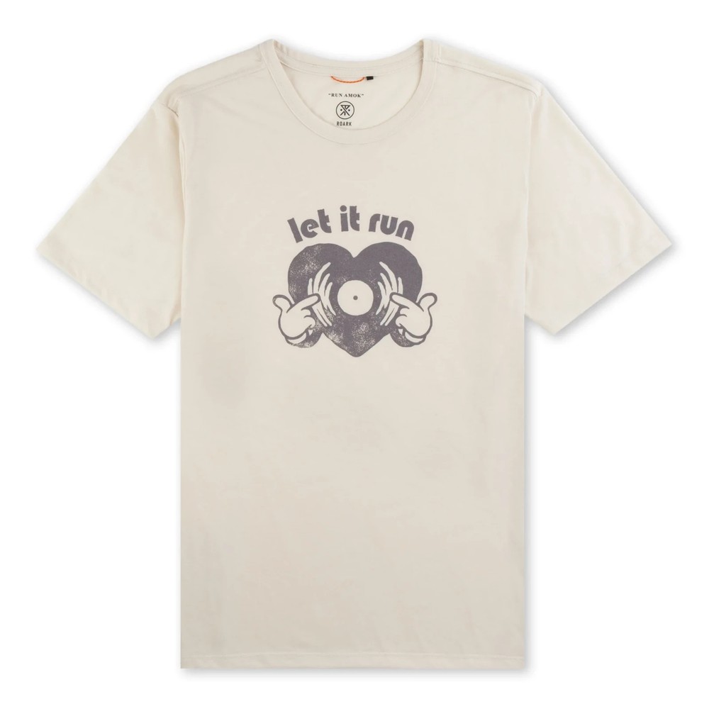 Roark Mathis Men's Run Amok Tee Large Ivory S/S Active NEW #5821 Active Workout