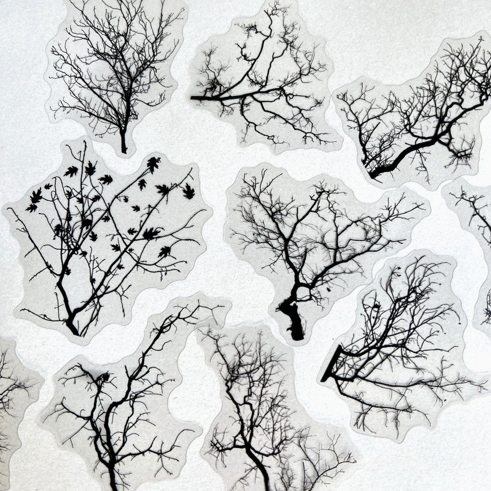 Black Tree Branch Stickers Halloween Scrapbooking Journaling Collage