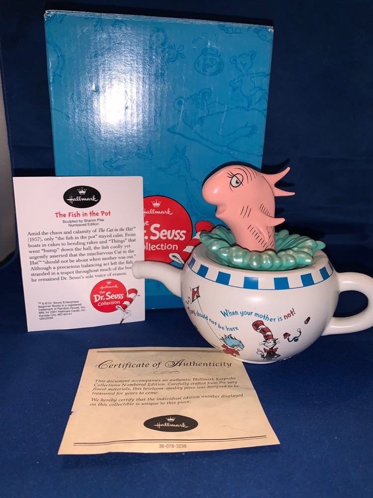HALLMARK DR. SEUSS COLLECTION  CAT IN THE HAT - FISH IN POT LE 1E/1095 In Box