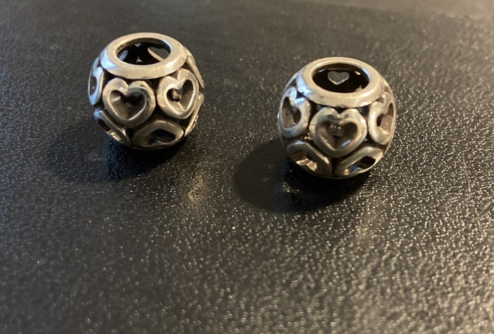 Brighton Open Heart Silver Bead Set Of 2