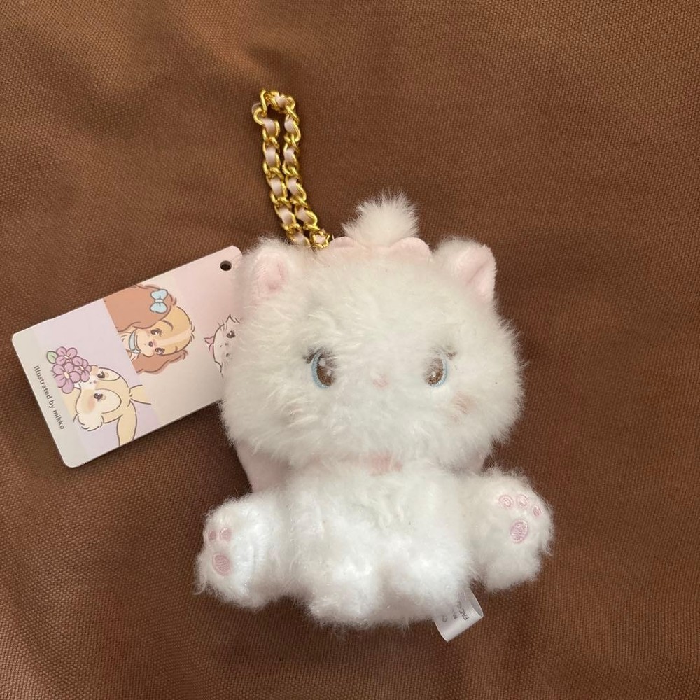 Disney fashionable cat Marie plush toy keychain with tag Mikko #639cc6