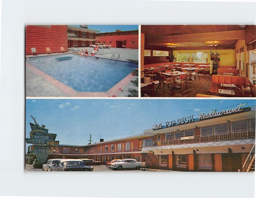Postcard Mel's Motor Motel & Top Deck Restaurant Portland Oregon
