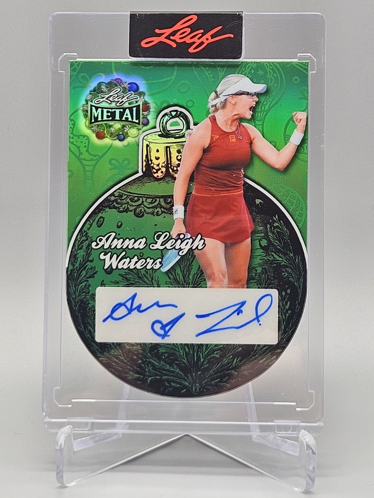 2025 Leaf Metal Happy Holidays ANNA LEIGH WATERS GREEN ORNAMENT PARALLEL AUTO /4