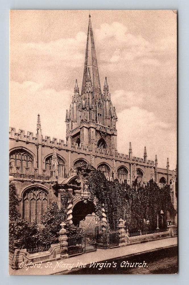 England- Oxford St. Mary The Virgin's Church Souvenir Old Post Vintage Postcard