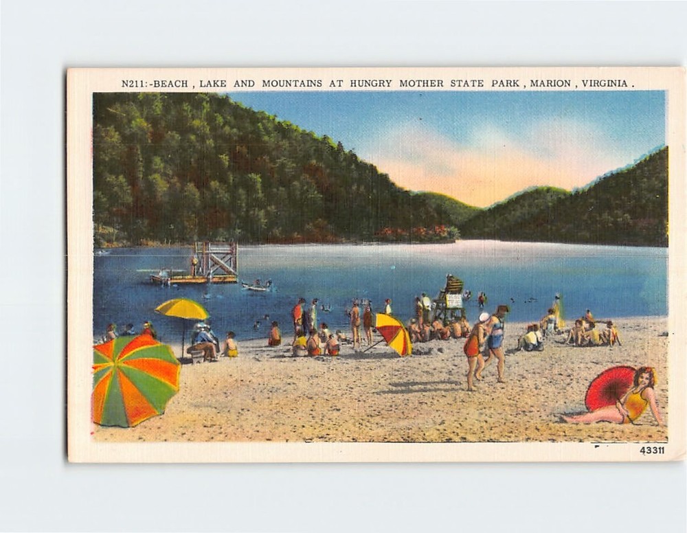 Postcard Beach Lake and Mountains at Hungry Mother State Park Marion Virginia