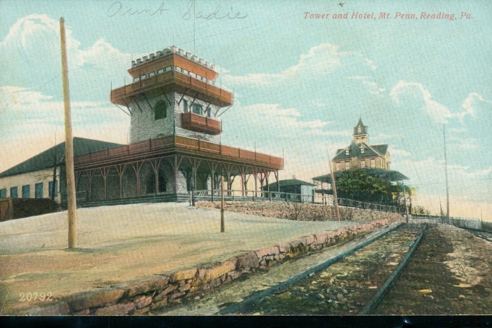 Tower and Hotel Mt. Penn Reading Pennsylvania PA Postcard