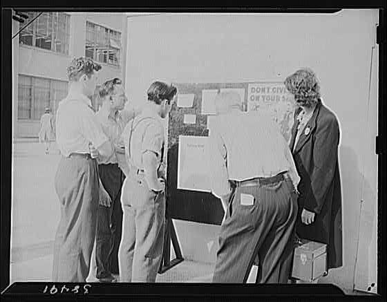 Photo:Baltimore Maryland Glenn L. Martin Plant 1940s Car Pooling Workers