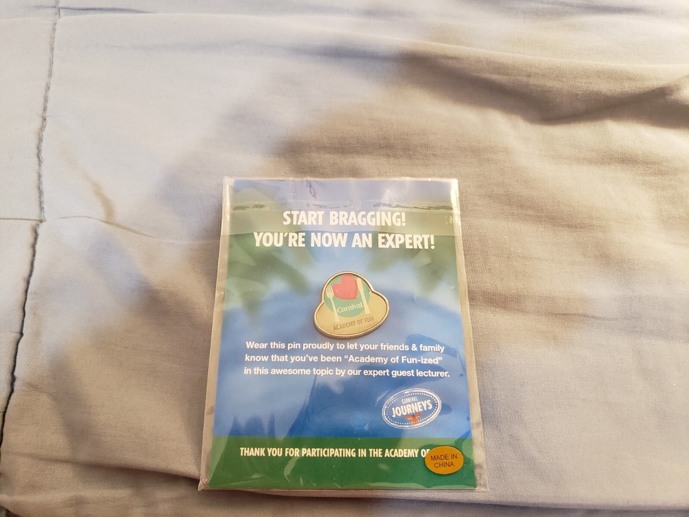 CARNIVAL CRUISE LINES Journey's Academy of Fun Food Collectors Pin NIP!-image