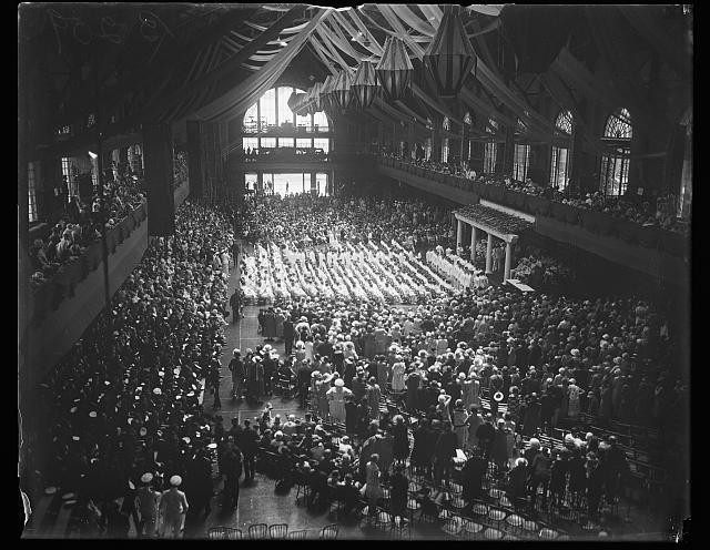 Annapolis Maryland U.S. Naval Academy Graduation Ceremony 1920s Hall Interior