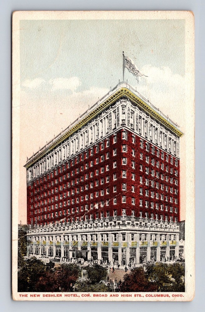 Columbus OH-Ohio, New Deshler Hotel, Advertisement, Antique, Vintage Postcard
