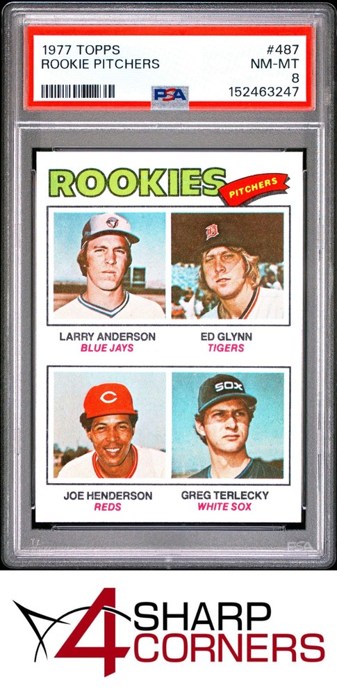1977 Topps #487 Rookie Pitchers Psa 84SC is now accepting consignments at just 5% on $1,000+