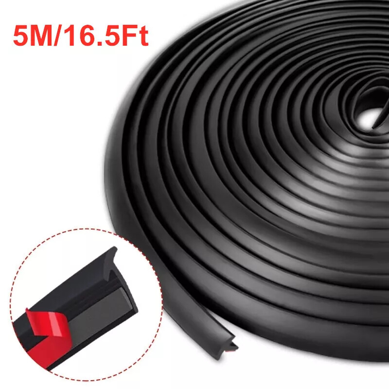 2X5M/16.5FT For Seal Weather Strip Door Hood Trunk Edge Moulding T-Shape Trim