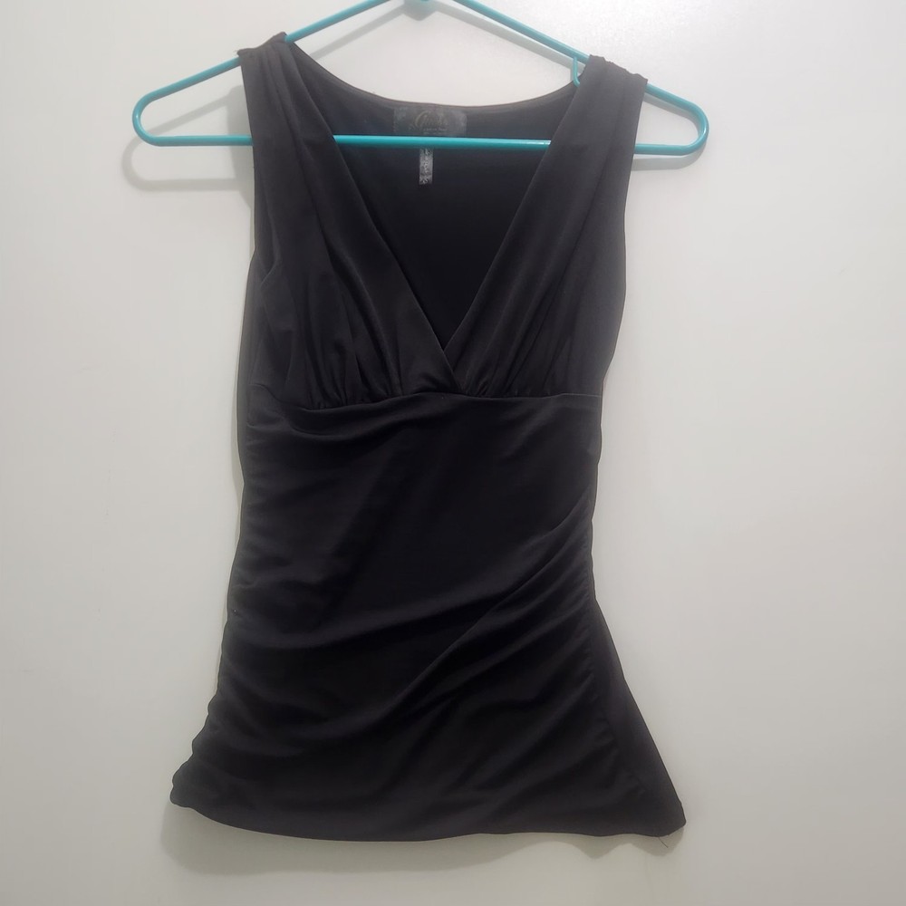 Vintage Y2K Guess Top WMNS S Black 1-Owner USA Made EUC Party Sexy Shiny EUC